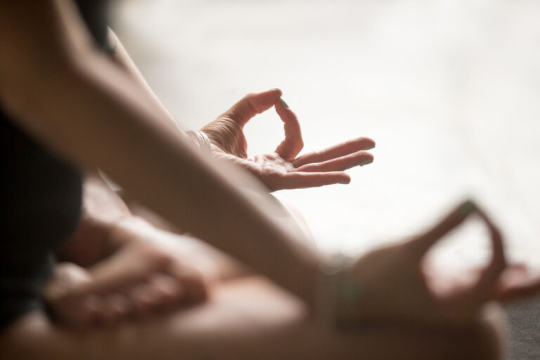 Mudra hand gesture closeup image